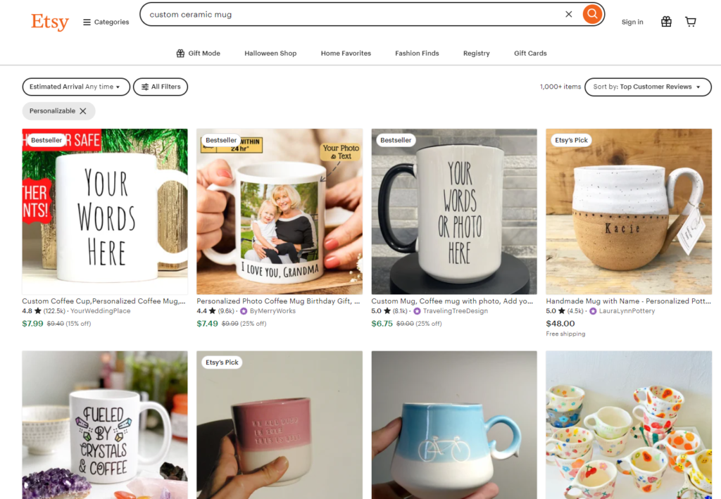 custom ceramic mug etsy