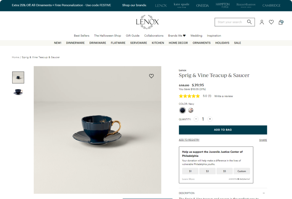 lenox cup saucer