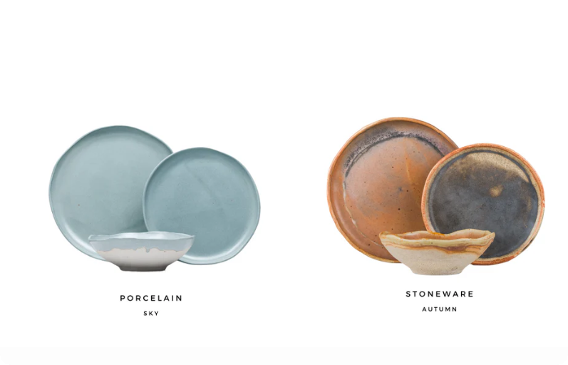 what is the difference between stoneware and porcelain tableware