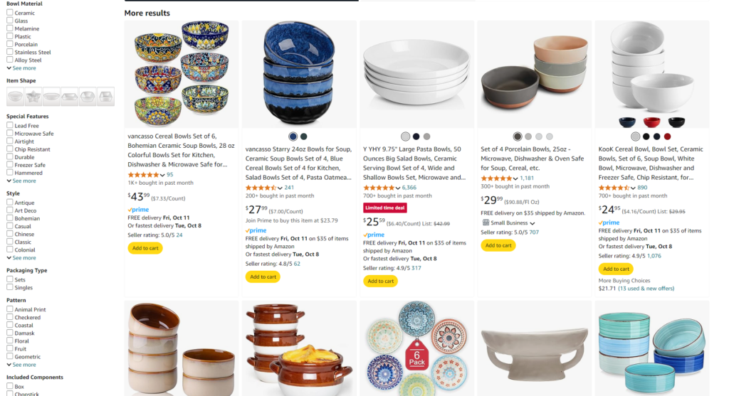 amazon ceramic bowl
