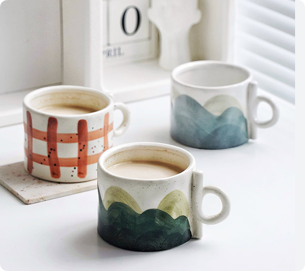 hand painted ceramic mug