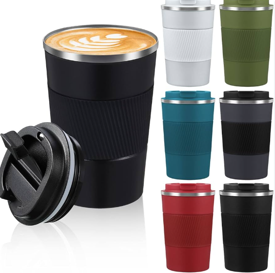 insulated stainless steel or plastic travel mug