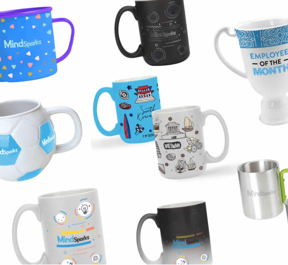 shaped or printed mugs catering to niche markets like gaming or movies