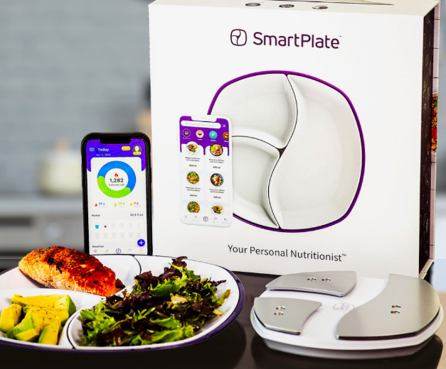 smart plates can sync with mobile devices to track portions and calories