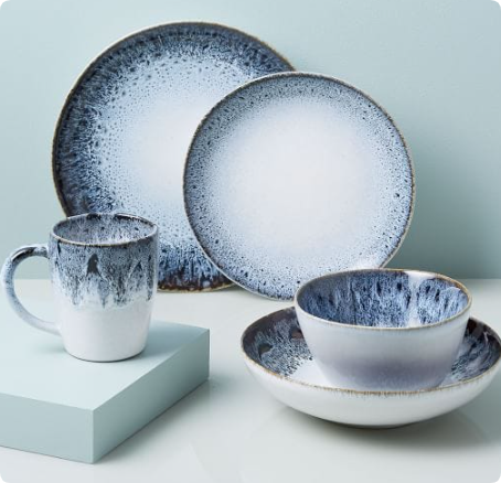 stoneware dinnerware reactive glaze