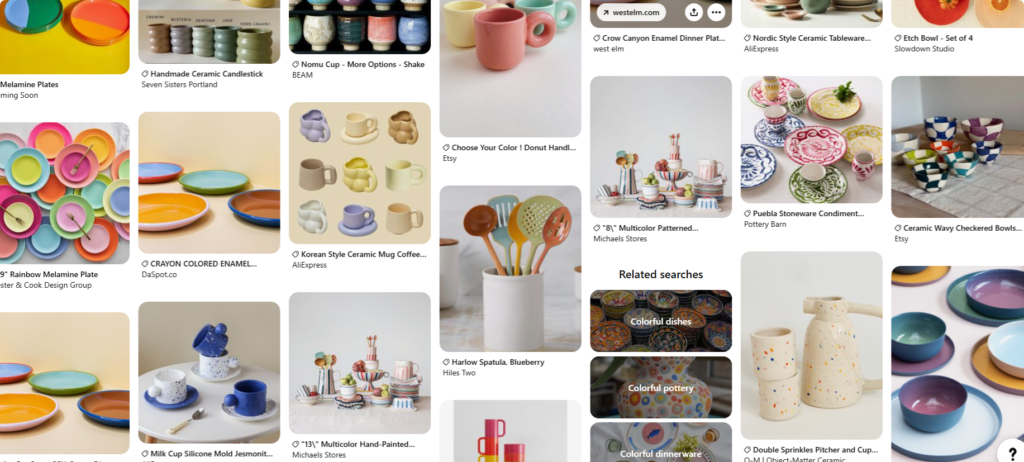 bold colors in ceramic kitchenware