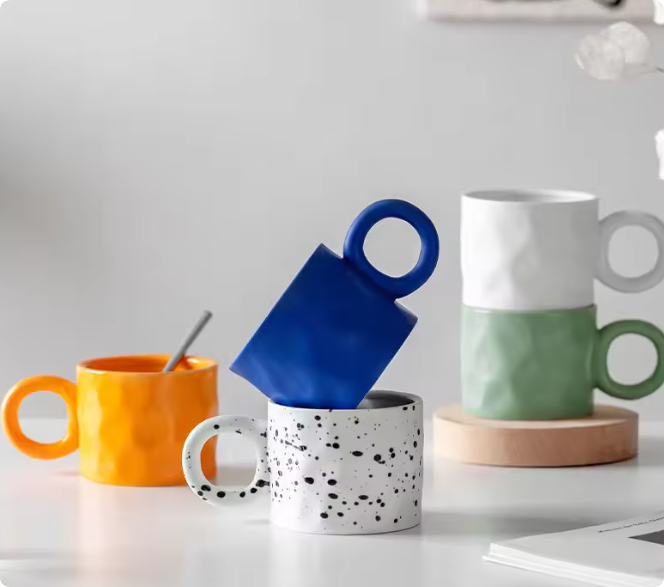 bold patterns for boutique cafes mug