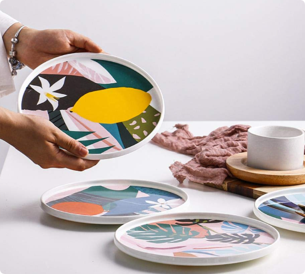 bold prints and artistic patterns dinnerware
