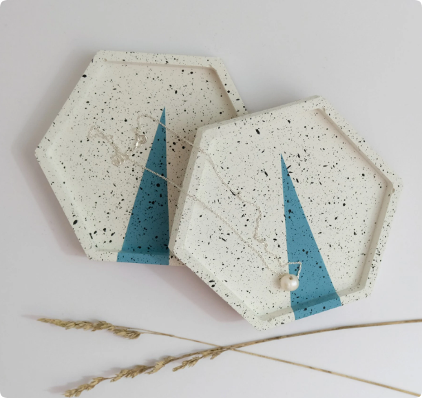 ceramic trinket trays geometric patterns
