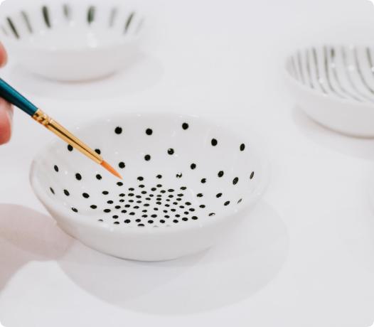 ceramic trinket trays hand painted designs