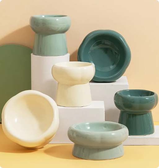 elevated ceramic pet bowls