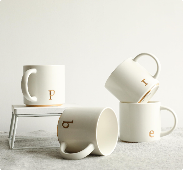 gold logos mug luxury home goods