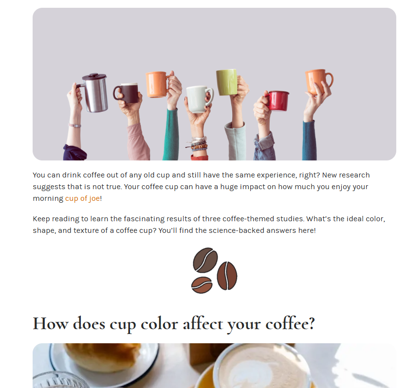 how the color your cup affects your coffee experience