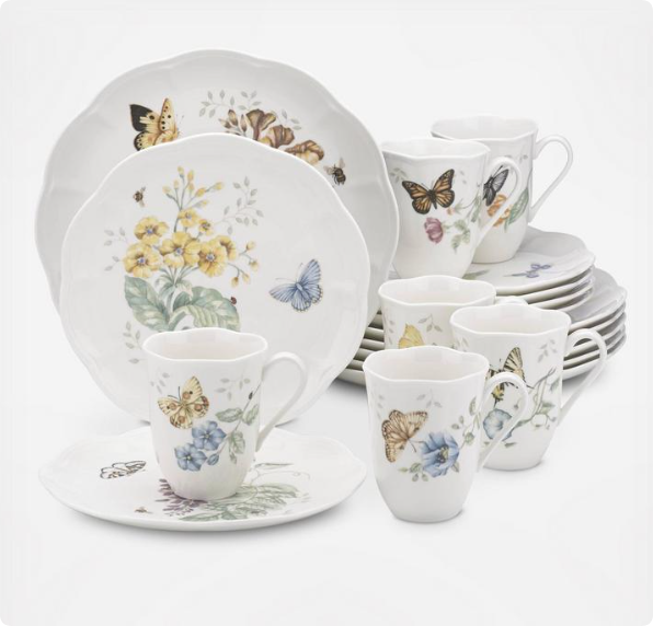 lenox butterfly meadow 18 piece dinnerware set