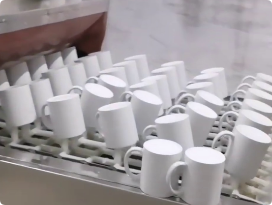 spray coated labels ceramic mug