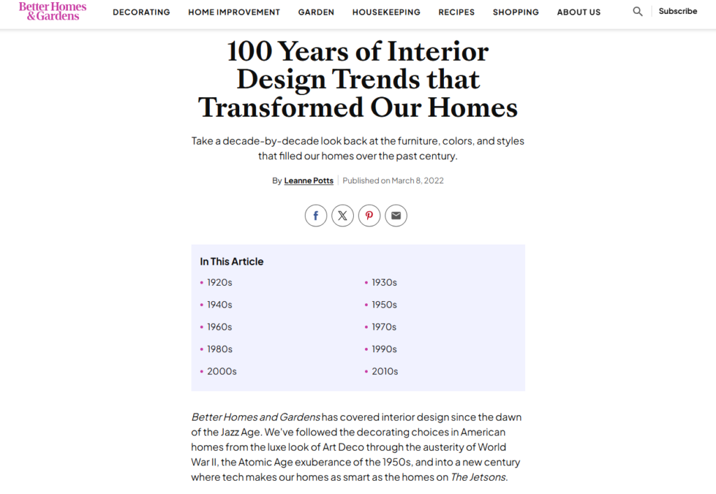 100 years of interior design trends that transformed our homes
