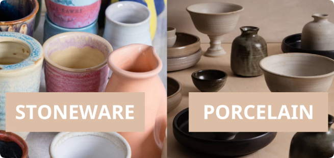 fine porcelain vs. stoneware