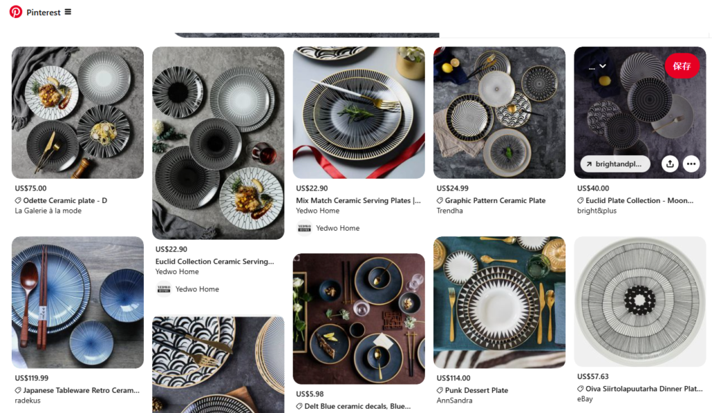 geometric patterns dinnerware pinterest