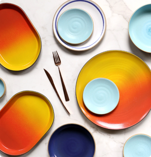 latin america bold and colorful designs ceramic dinnerware