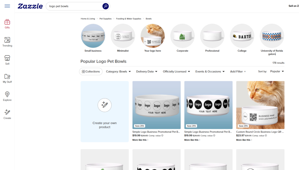 logo branding ceramic pet bowl