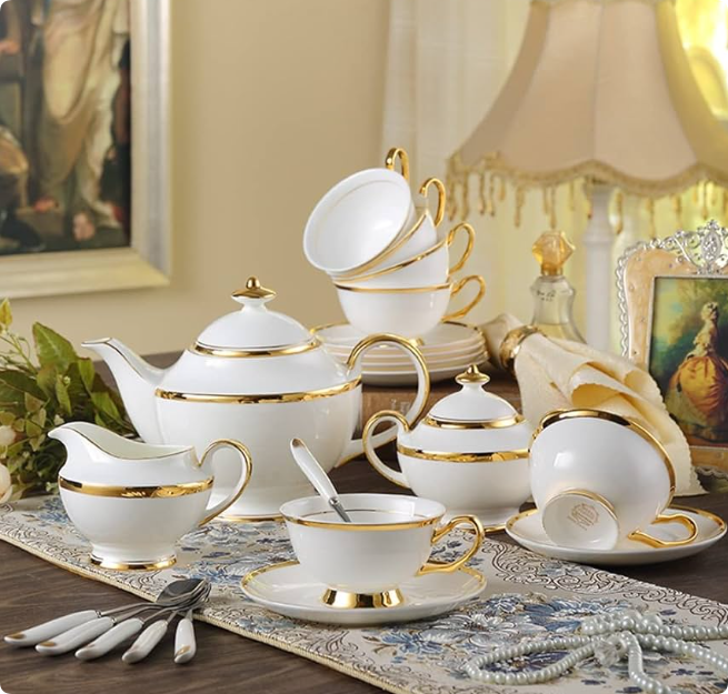 middle east ceramic 17pcs tea set cultural