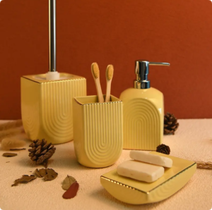 Aspire Modern 4-Piece Ceramic Bathroom Set Customizable Bathroom Accessories for bathroom