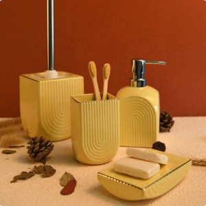 Aspire Modern 4-Piece Ceramic Bathroom Set Customizable Bathroom Accessories for bathroom