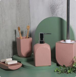 Aspire Modern 4-Piece Ceramic Bathroom Set Customizable Bathroom Accessories for bathroom