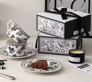 Ceramic elegant pattern English Afternoon Tea 350ml coffee cup saucer