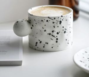 ceramic factory klein blue splash ink design ins style espresso cup and saucer