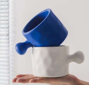ceramic factory klein blue splash ink design ins style espresso cup and saucer