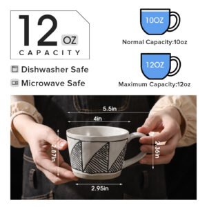 ceramic mug manufacture 12 oz vintage cappuccino coffee cup with handle for coffee shop