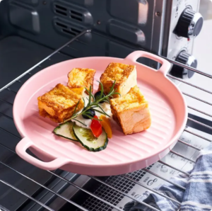 Ceramic Plate Restaurant Household Bakeware Oven Bread Baking Pan Sets Dessert Cake Meal Plate Kitchen Utensils with handle