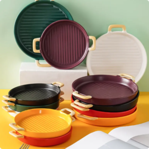 ceramic nonstick bakeware sets with double handle fashion color ceramic baking dish (copy)