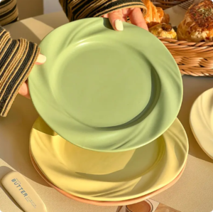 wholesale factory glazed small size matte ivory ceramic plate porcelain dishes