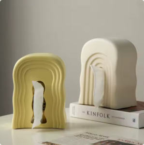 creative tissue box customized wave arch ceramic tissue box fashionable tissue box ceramic