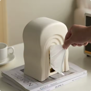 creative tissue box customized wave arch ceramic tissue box fashionable tissue box ceramic