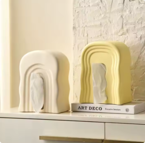 creative tissue box customized wave arch ceramic tissue box fashionable tissue box ceramic