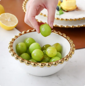 luxury modern melamine dinnerware set for 4, durable plastic dishes leaf with green plate and bowls (copy)