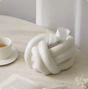 Custom logo Factory Direct Knot Style Ceramic Tissue Paper Box Personality Design Ceramic Paper Box decor