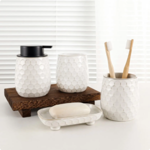luxury lotion pump bottles ceramic shampoo bathroom set liquid soap dispensers for home (copy)