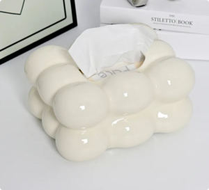 direct sale high quality wholesale custom cactus shape home bedroom luxury tissue storage paper box ceramic cover tissue box home decor