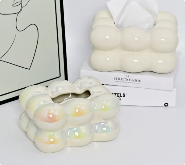 direct sale high quality wholesale custom cactus shape home bedroom luxury tissue storage paper box ceramic cover tissue box home decor
