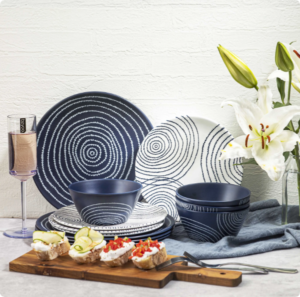 Customs Logo Dinnerware Set French Navy Planet Melamine Dinnerware Sets