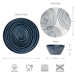 Customs Logo Dinnerware Set French Navy Planet Melamine Dinnerware Sets