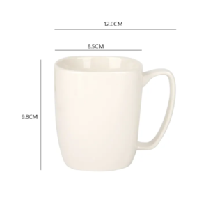 double side printing 400ml hotel gift personalized coffee mugs custom logo printed square shaped ceramic sublimation mug logo
