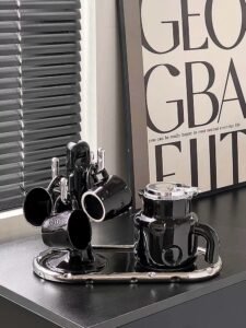 Exquisite Design Gift Wedding Coffee Cup Tea Sets High Quality Tea Pot Customize Design Ceramic Cup With Tray
