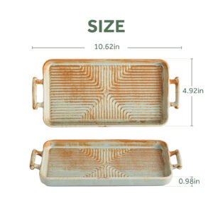 Factory Direct Sales Ceramic Jewelry Display Plate Watch Holder  Ceramic Tray with handle 