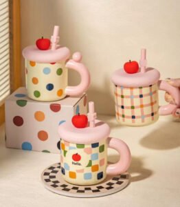 hot sale kol design porcelian factory ins ceramic clashing color mug (copy)
