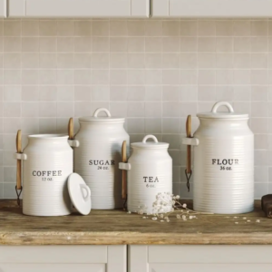 nordic style ceramic storage jar airtight kitchen canister with porcelain lid for tea coffee sugar jar (copy)
